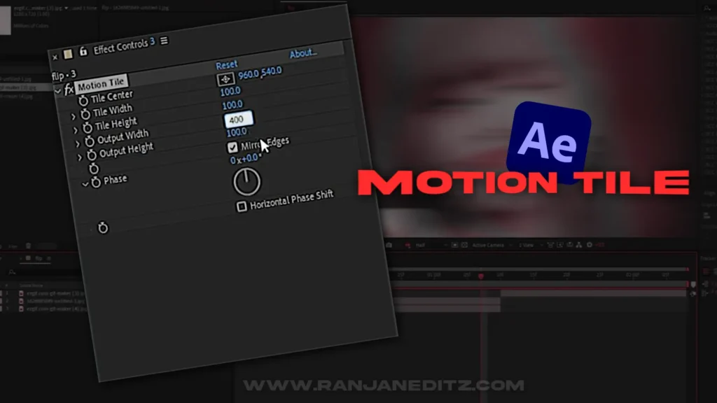 How to Make Flip Transition Edit in After Effects ; Motion tile