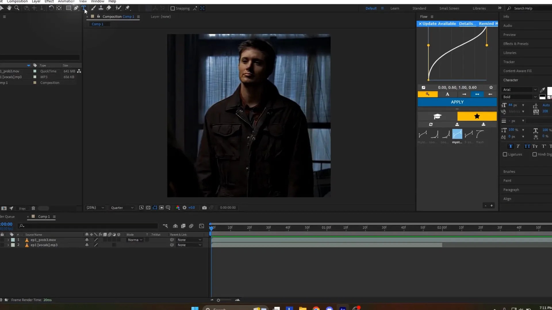 Creating a text layer in After Effects
